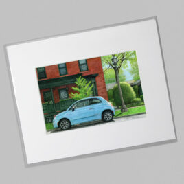 Spring Foliage, Blue Fiat (Mini)